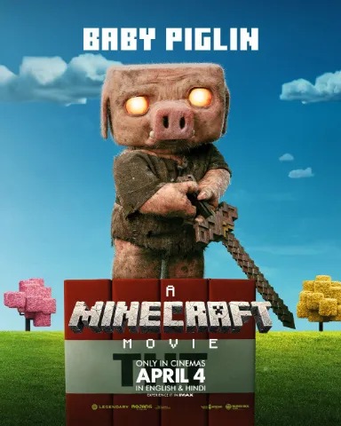 پوستر بچه پیگلین در فیلم A Minecraft Movie